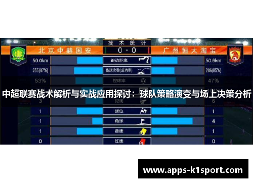 中超联赛战术解析与实战应用探讨：球队策略演变与场上决策分析